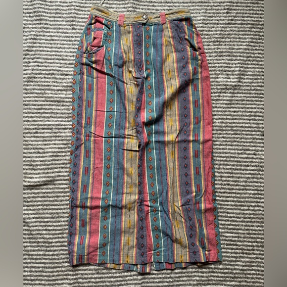 Vintage Multicolor Striped Western Skirt - Picture 1 of 4